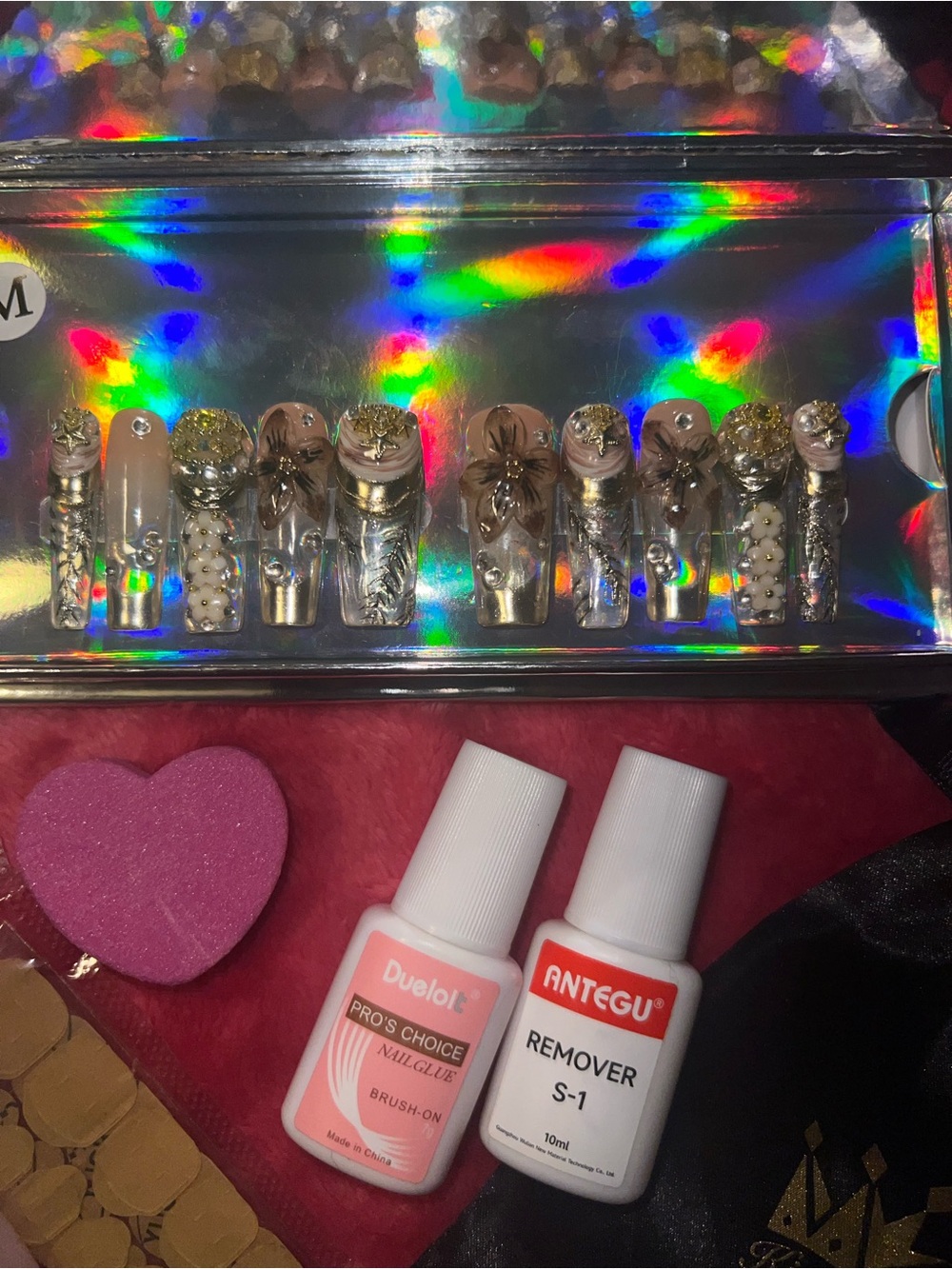 Kismizzle Handmade Acrylic PressOn Nails - Mid Length Square Size Med.